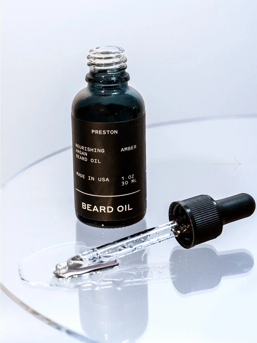 Preston Amber Nourishing Argan Beard Oil 1 oz NWOT